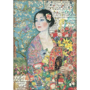 STAMPERIA A4 Rice Paper Classic Atelier Des Arts Dame With Fan DFSA4545